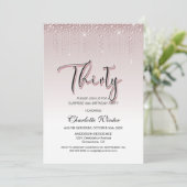 Glanzende Roze Diamanten Verjaardagsverrassing 30 Kaart (Staand voorkant)