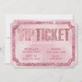 Glanzende Roze Diamanten VIP Ticket Uitnodiging (Voorkant)