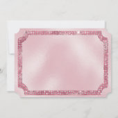 Glanzende Roze Diamanten VIP Ticket Uitnodiging (Achterkant)