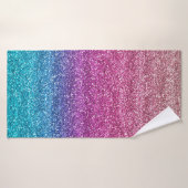 Glanzende roze en blauwe verloop glitters badhanddoek (Badhanddoek)