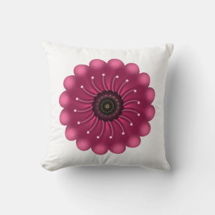 Glanzende Roze Fantasie Bloem   Abstracte Neon Blo Kussen