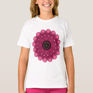 Glanzende Roze Fantasie Bloem Abstracte Neon Blo T-shirt