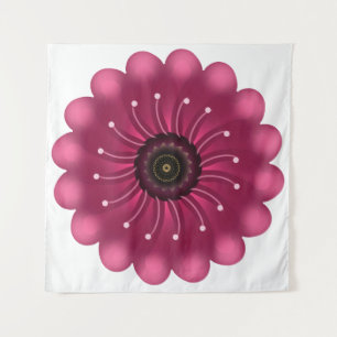 Glanzende Roze Fantasie Bloem Abstracte Neon Blo Wandkleed