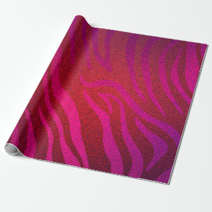Glanzende Roze Glam Zebra Dierenprint Meisjesachti Cadeaupapier