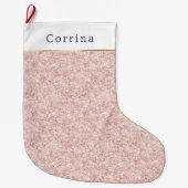 Glanzende Roze Glitter Kerst Grote Kerstsok (Voorkant)