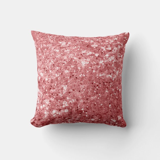 Glanzende Roze Glitter Kussen (Voorkant)
