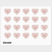 Glanzende Roze Glitter Liefde Hart Sticker (Vel)