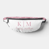 Glanzende roze glitter met monogram initials heuptasje (Liggend)