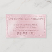 Glanzende Roze Glitter Monogram Initialen Visitekaartje (Achterkant)