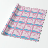 Glanzende Roze Glitter Strandfeest Cadeaupapier (Uitgerold)