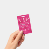 Glanzende Roze Glitter VIP Badge (Handheld)