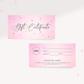 Glanzende Roze Glitter Zakelijke Ciftcertificaat  