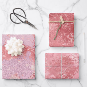 Glanzende Roze Glitterende Metalen Folie Inpakpapier Vel