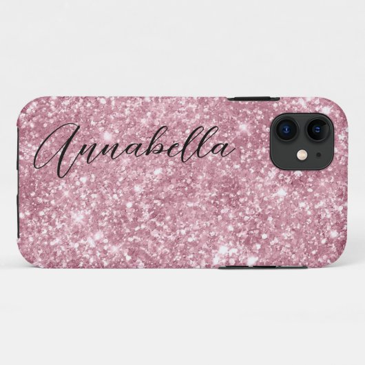 Glanzende Roze Glitters Case-Mate iPhone Case (Achterkant (horizontaal))