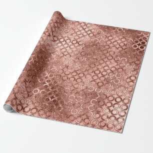 Glanzende Roze Gouden Cirkels Roze Luxe Glans Cadeaupapier