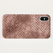 Glanzende Roze Gouden Cirkels Roze Luxe Glans Case-Mate iPhone Case (Achterkant (horizontaal))