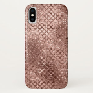 Glanzende Roze Gouden Cirkels Roze Luxe Glans Case-Mate iPhone Case