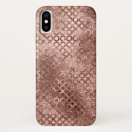 Glanzende Roze Gouden Cirkels Roze Luxe Glans Case-Mate iPhone Case (Achterkant)