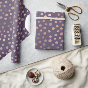 Glanzende roze gouden folie en lavendel kunststipp cadeaupapier
