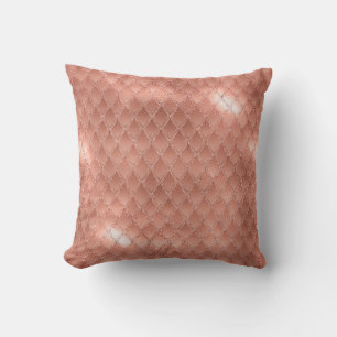 Glanzende Roze Gouden Glitter Draak Schubben Kussen