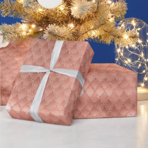 Glanzende Roze Gouden Glitter Draken Schubben Cadeaupapier