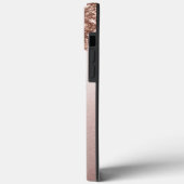 Glanzende Roze Gouden Glitter Monogram Initialen Case-Mate iPhone Case (Achterkant / Links)