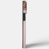 Glanzende Roze Gouden Glitter Monogram Initialen Case-Mate iPhone Case (Achterkant / Rechts)