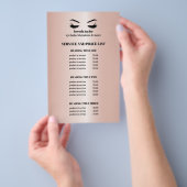 Glanzende roze gouden OGENWIMPERS SALON SERVICE LI Flyer (Hand)