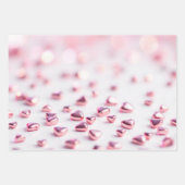 glanzende roze harten Blurry achtergrond Inpakpapier Vel (Voorkant 3)