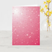 Glanzende Roze Harten Kaart (Gele Bloem)