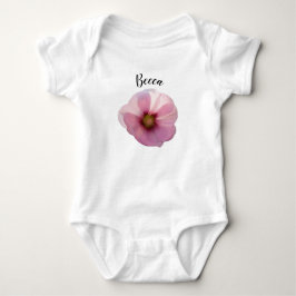 Glanzende roze Hollyhock Flower Personalized Romper