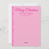 Glanzende Roze Kerstkaart (Achterkant)