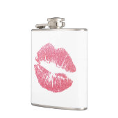 Glanzende Roze Lippen Heupfles (Links)