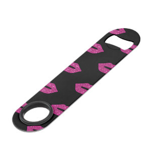 Glanzende Roze Lippen Paarse Glitters Kusjes Elega Speed Flessenopener