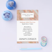 Glanzende Roze Marmer Abstracte Visagist Flyer (Enkel)