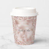 Glanzende Roze Roze Glitters  Papieren Bekers (Voorkant)