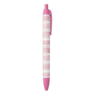 Glanzende Roze Strepen Zwarte Inkt Pen