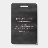 Glanzende Roze VIP op Zwart Badge (Achterkant)