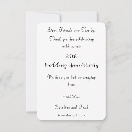 Glanzende Ruiten Aas & Zwarte Glitters Bedankt (Achterkant)