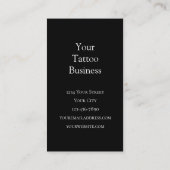 Glanzende schedel, gothic Black en White Tattoo Sh Visitekaartje (Achterkant)