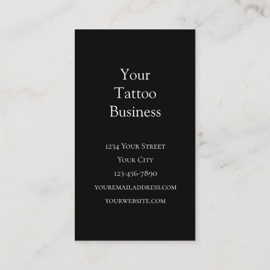 Glanzende schedel, gothic Black en White Tattoo Sh Visitekaartje (Achterkant)