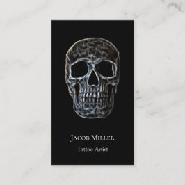 Glanzende schedel, gothic Black en White Tattoo Sh Visitekaartje