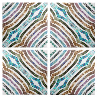 Glanzende schelp geschulpte strips tegeltje