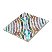 Glanzende schelp geschulpte strips tegeltje (Zijkant)