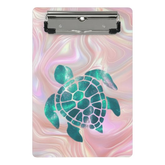 Glanzende schildpad  mini klembord (Voorkant)