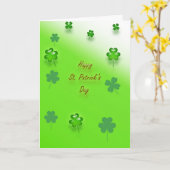 Glanzende Shamrocks St. Patrick's Dag Kaart (Gele Bloem)