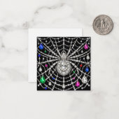 Glanzende spin met diamantontwerp notitiekaartje (Voorkant / Achterkant in situ)