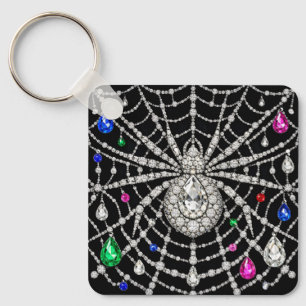 Glanzende spin met diamantontwerp  sleutelhanger