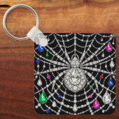 Glanzende spin met diamantontwerp  sleutelhanger (Voorkant)
