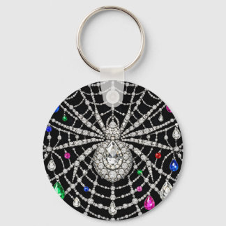 Glanzende spin met diamantontwerp sleutelhanger